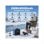 **Estación de Energía Portátil de 296 Wh y 80.000 mAh con Batería de Litio, Generador Solar para Camping, Autocaravanas, Emergencias y Uso Doméstico** - Imagen 6