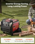 Generador inverter de 10.000 W de potencia pico, generador silencioso con arranque remoto, generador a gasolina para uso doméstico y exterior, energía estable, sensor de CO, preparado para RV, salidas USB 1A y 2.1A, largo tiempo de funcionamiento - Imagen 4