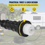 Cable de Extensión para Generador de 50A y 25 pies (7,6 m), STW 6/3 + 8/1, Cable de Alimentación 125V/250V con Conectores Twist-Lock N14-50P, SS2-50R y CS6364 para Generadores, RV y Uso Industrial - Imagen 2