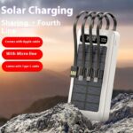 Batería externa Power bank solar de 30.000 mAh con cable integrado - Imagen 2