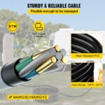 Cable de Extensión para Generador de 50A y 20 pies (6,1 m), STW 6/3 + 8/1, Cable de Alimentación 125V/250V con Conectores Twist-Lock N14-50P, SS2-50R y CS6364 para Generadores, RV y Uso Industrial - Imagen 2