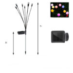 Luz solar de jardín para exteriores con efecto de luciérnaga; lámpara decorativa para césped y paisajes; iluminación LED solar ideal para decoración navideña y jardines. - Imagen 7