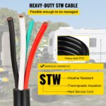 Cable de Extensión para Generador de 50 pies (15,2 m), 50A, Calibre 6 STW 6/3 + 8/1, Cable de Alimentación para Generador, N14-50P a Cable Pelado (Bare Wire), Cable Extensor de Energía para Generadores Portátiles, RV y Autocaravanas - Imagen 3