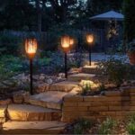 Lámpara solar LED tipo antorcha, impermeable, para decoración de exteriores, jardines y césped.