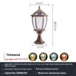 Lámpara Solar LED Tipo Pilar para Patio y Jardín – Iluminación Exterior Impermeable IP65 - Imagen 2
