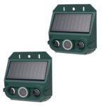 Repelente de animales con alarma solar, sensor de movimiento, luz estroboscópica y sirena de 129 dB; dispositivo de seguridad para exteriores (patio, granja, jardín) con 4 modos y protección impermeable IP55 (paquete de 2). - Imagen 3
