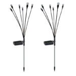 Luz solar de jardín para exteriores con efecto de luciérnaga; lámpara decorativa para césped y paisajes; iluminación LED solar ideal para decoración navideña y jardines. - Imagen 6