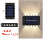 Lámpara de pared solar para exteriores con iluminación ascendente y descendente; luz decorativa ambiental para patios, calles, jardines y paisajes. - Imagen 7
