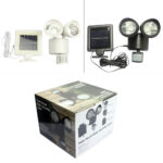 Nueva lámpara solar para el hogar con sensor de movimiento y doble cabezal (22 LED), tipo alumbrado público.