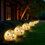 Lámpara solar de bola con efecto agrietado para patios y jardines - Imagen 4