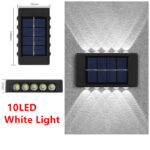 Lámpara de pared solar para exteriores con iluminación ascendente y descendente; luz decorativa ambiental para patios, calles, jardines y paisajes. - Imagen 10