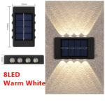 Lámpara de pared solar para exteriores con iluminación ascendente y descendente; luz decorativa ambiental para patios, calles, jardines y paisajes. - Imagen 4