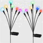 Luz solar de jardín para exteriores con efecto de luciérnaga; lámpara decorativa para césped y paisajes; iluminación LED solar ideal para decoración navideña y jardines. - Imagen 4