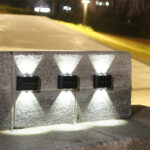 Lámpara de pared solar para exteriores con iluminación ascendente y descendente; luz decorativa ambiental para patios, calles, jardines y paisajes. - Imagen 5