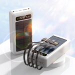 Batería externa Power bank solar de 30.000 mAh con cable integrado - Imagen 3