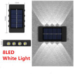 Lámpara de pared solar para exteriores con iluminación ascendente y descendente; luz decorativa ambiental para patios, calles, jardines y paisajes. - Imagen 6