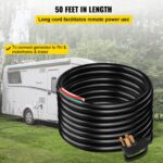 Cable de Extensión para Generador de 50 pies (15,2 m), 50A, Calibre 6 STW 6/3 + 8/1, Cable de Alimentación para Generador, N14-50P a Cable Pelado (Bare Wire), Cable Extensor de Energía para Generadores Portátiles, RV y Autocaravanas - Imagen 2