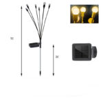 Luz solar de jardín para exteriores con efecto de luciérnaga; lámpara decorativa para césped y paisajes; iluminación LED solar ideal para decoración navideña y jardines. - Imagen 3
