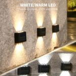 Lámpara de pared solar para exteriores con iluminación ascendente y descendente; luz decorativa ambiental para patios, calles, jardines y paisajes. - Imagen 3