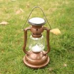 Linterna solar de camping con manivela, lámpara de estilo antiguo (tipo quinqué), luz para tienda de campaña, lámpara portátil de mano, farol vintage.
