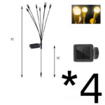 Luz solar de jardín para exteriores con efecto de luciérnaga; lámpara decorativa para césped y paisajes; iluminación LED solar ideal para decoración navideña y jardines. - Imagen 2