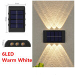 Lámpara de pared solar para exteriores con iluminación ascendente y descendente; luz decorativa ambiental para patios, calles, jardines y paisajes. - Imagen 9