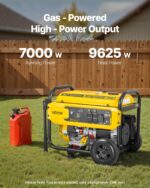 Generador portátil de 9625 W de potencia pico, generador de respaldo para el hogar, con asa plegable, arranque eléctrico, a gasolina, sensor de CO, preparado para RV y emergencias, salidas de 30A y 20A con regulación AVR - Imagen 3