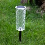 Lámpara solar de jardín con luz LED en forma de rosa y cristal que cambia entre 10 colores; crea un ambiente romántico con efecto de proyección de diamante. - Imagen 6