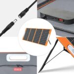 Panel Solar Portátil de 100W 18V, Cargador Solar Plegable Flashfish con Salida USB 5V, Salida DC 18V y Salida Tipo C, Compatible con Estaciones de Energía Portátiles, Smartphones, Tablets y Más - Imagen 2