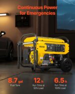 Generador portátil de 9625 W de potencia pico, generador de respaldo para el hogar, con asa plegable, arranque eléctrico, a gasolina, sensor de CO, preparado para RV y emergencias, salidas de 30A y 20A con regulación AVR - Imagen 2