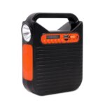 Sistema de iluminación solar portátil con batería externa y altavoz
