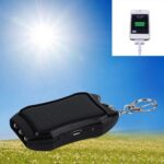 Llavero con batería externa solar y linterna para teléfono móvil