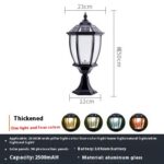 Lámpara Solar LED Tipo Pilar para Patio y Jardín – Iluminación Exterior Impermeable IP65 - Imagen 4