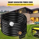 Cable de Extensión para Generador de 50A y 20 pies (6,1 m), STW 6/3 + 8/1, Cable de Alimentación 125V/250V con Conectores Twist-Lock N14-50P, SS2-50R y CS6364 para Generadores, RV y Uso Industrial - Imagen 3